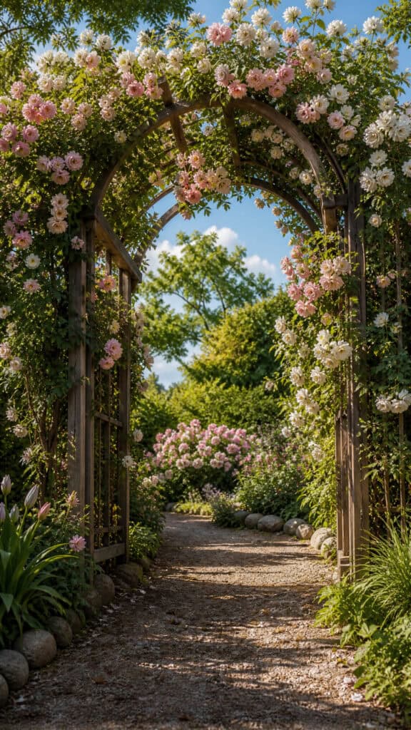 Plant Climbing Roses on an Arbor