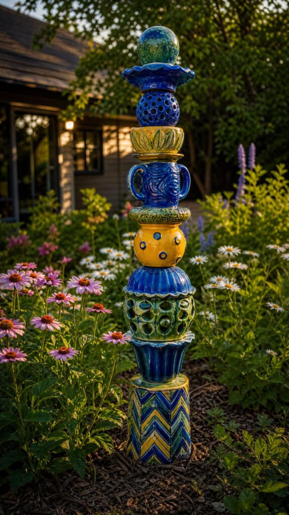 Colorful Ceramic Totem Pole