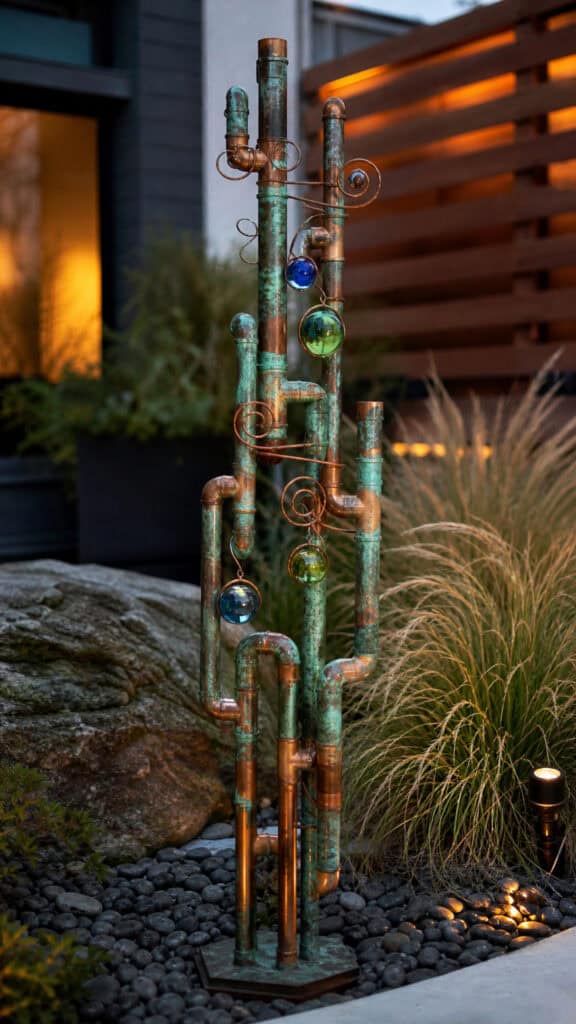 Copper Pipe Garden Totem