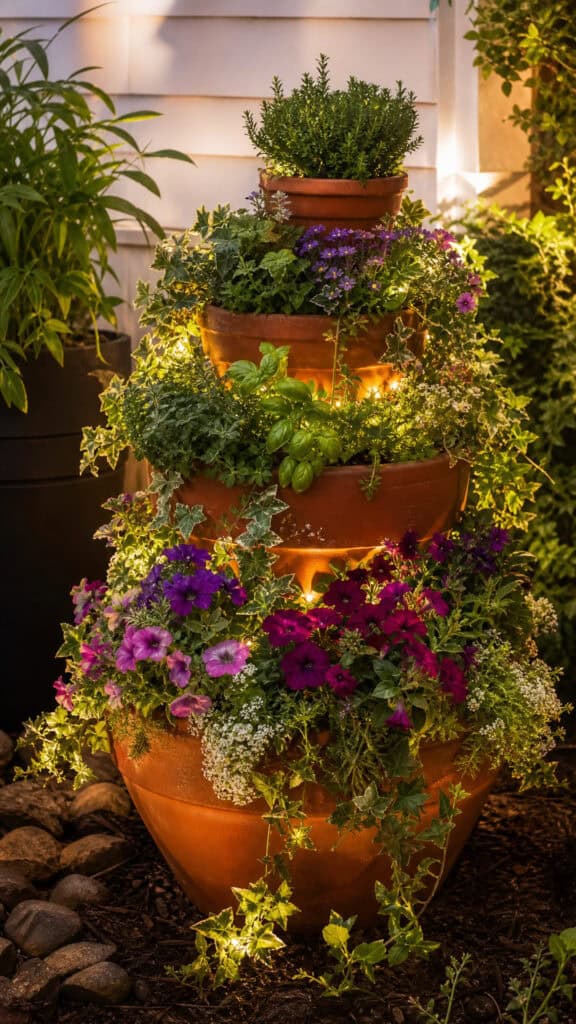 Stacked Planter Garden Totem