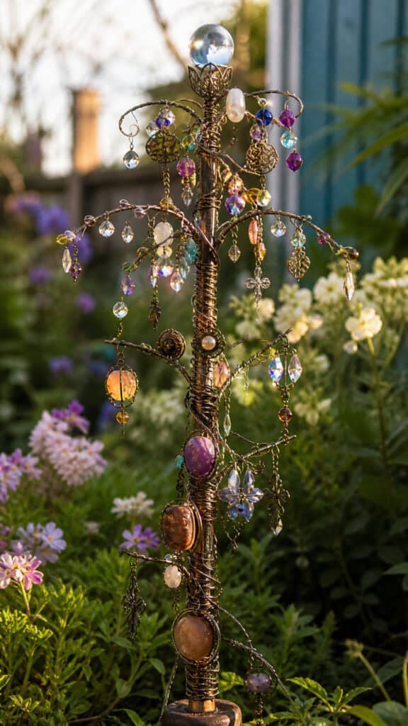 Wire and Bead Garden Totem