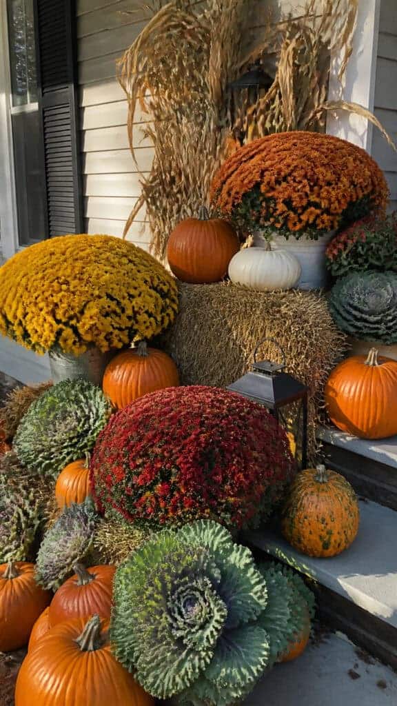 Adding Complementary Fall Elements to Your Mum Display