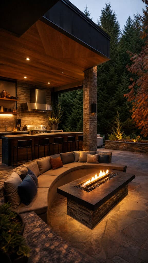Fire Pit Dining Combination