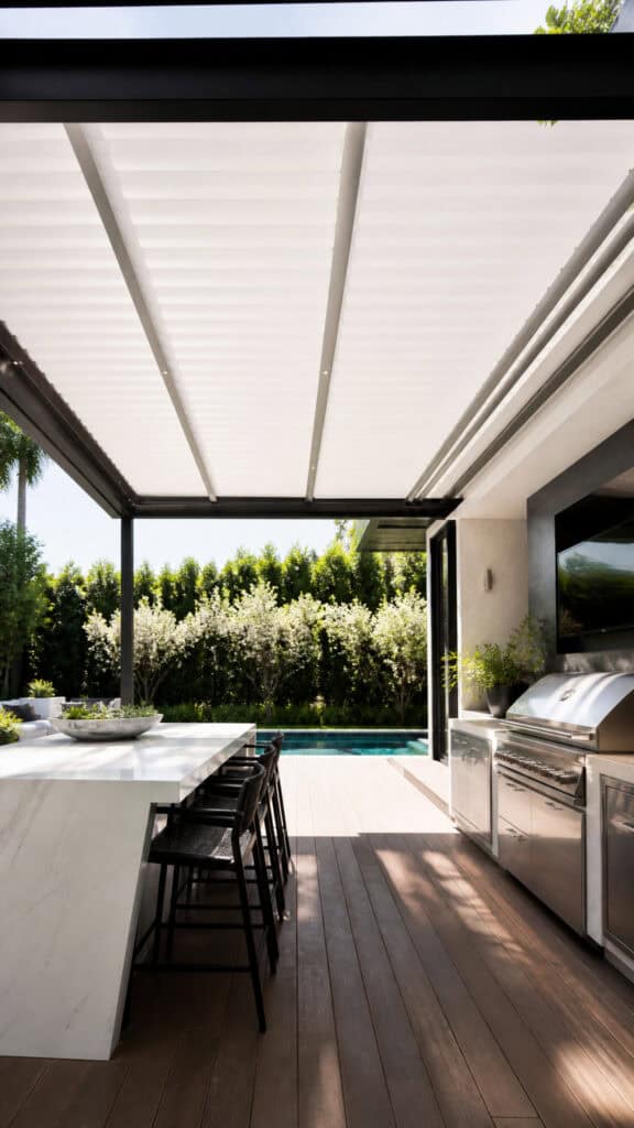 Pergola with Retractable Shade