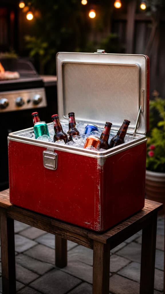 Create a Beverage Station from a Vintage Cooler