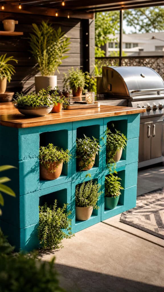Create a DIY Concrete Block Serving Counter