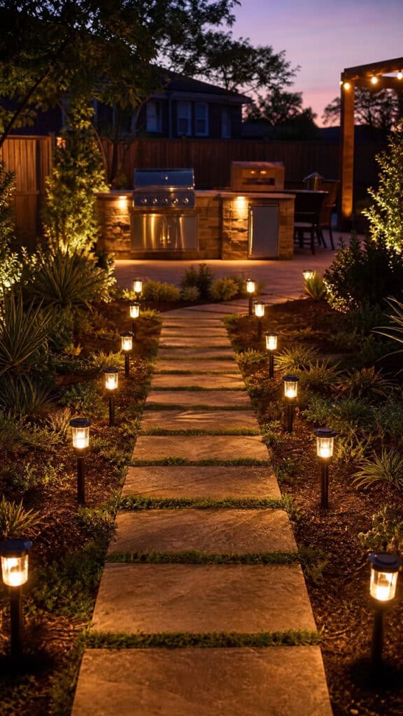 Install Solar Lights Along Pathways