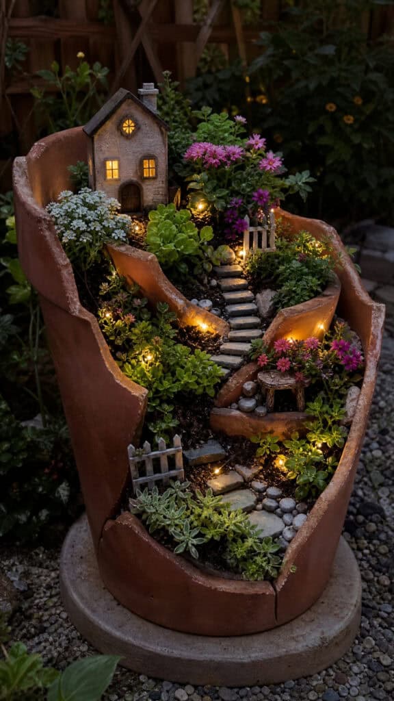 Broken Pot Fairy Garden