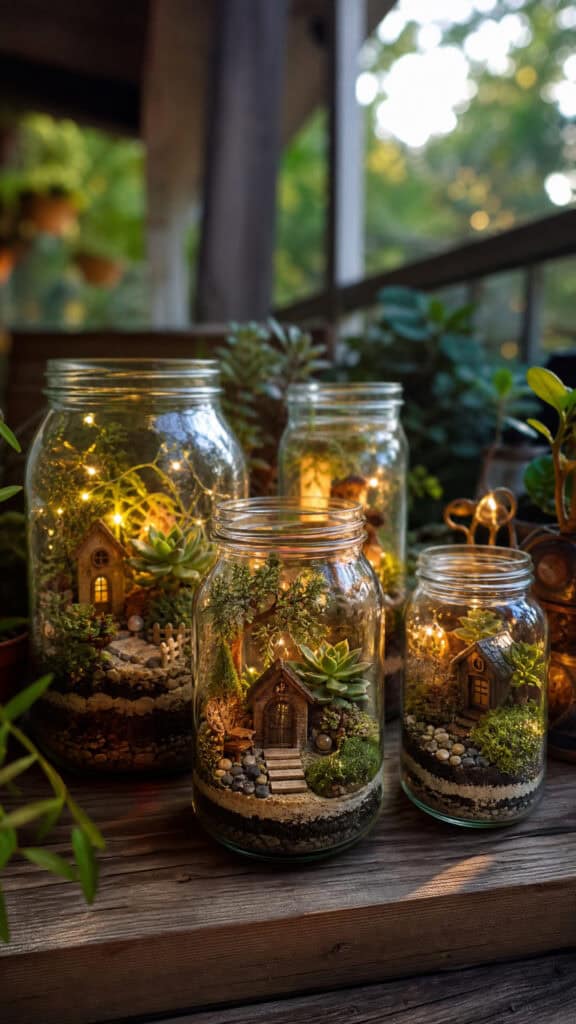 Mason Jar Terrarium Fairy Garden