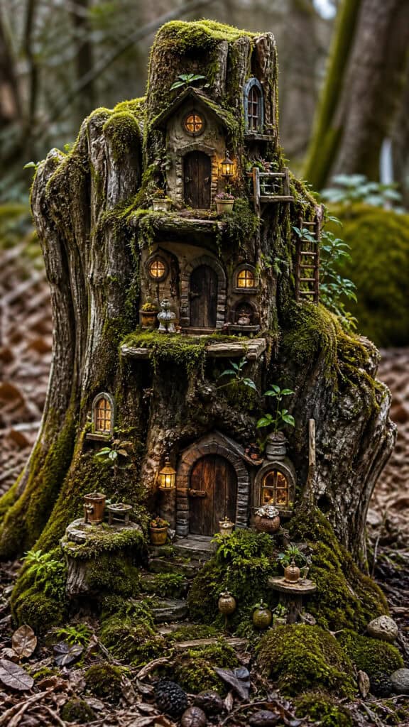 Tree Stump Fairy Village