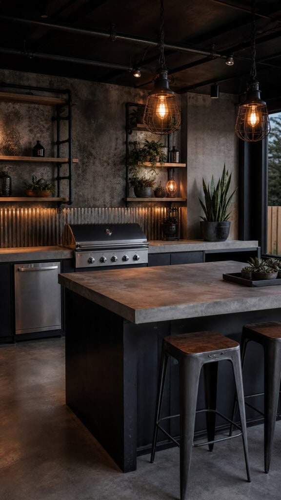 Industrial Style Outdoor Kitchens With Edge