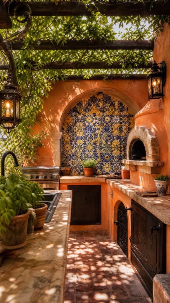 Mediterranean-Inspired Outdoor Kitchen Retreats