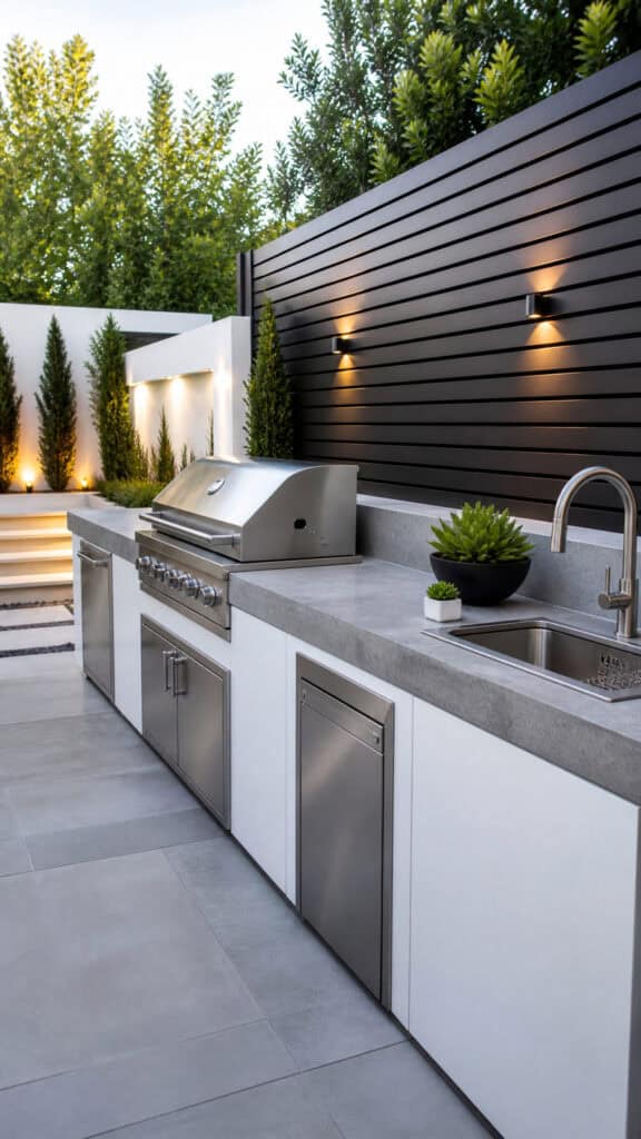 Modern Minimalist Outdoor Kitchen Backyard Designs