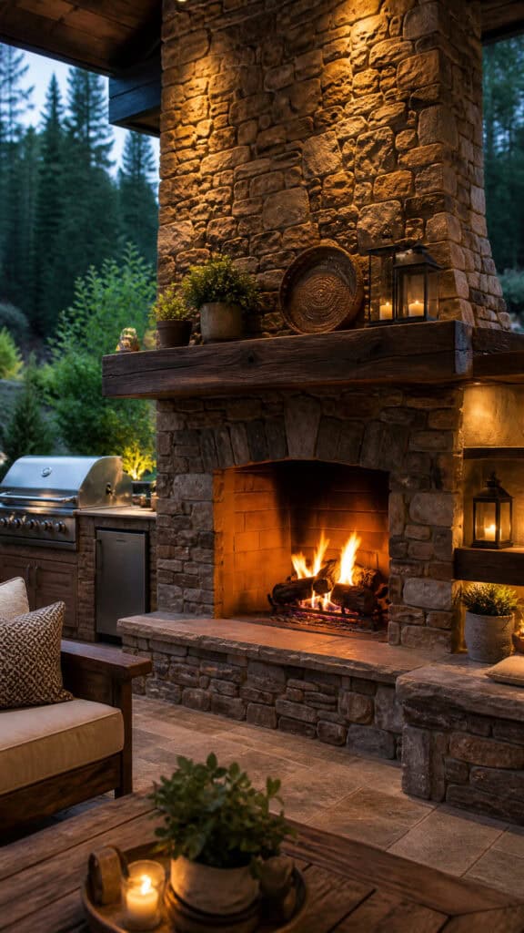 Stone Fireplace or Fire Feature