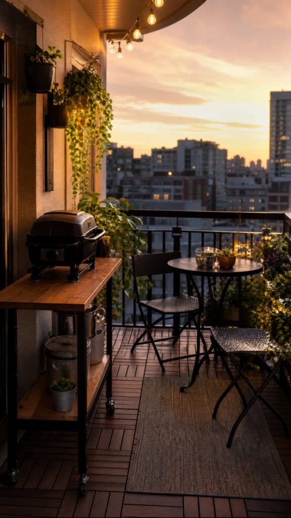 Compact Apartment Balcony Kitchen