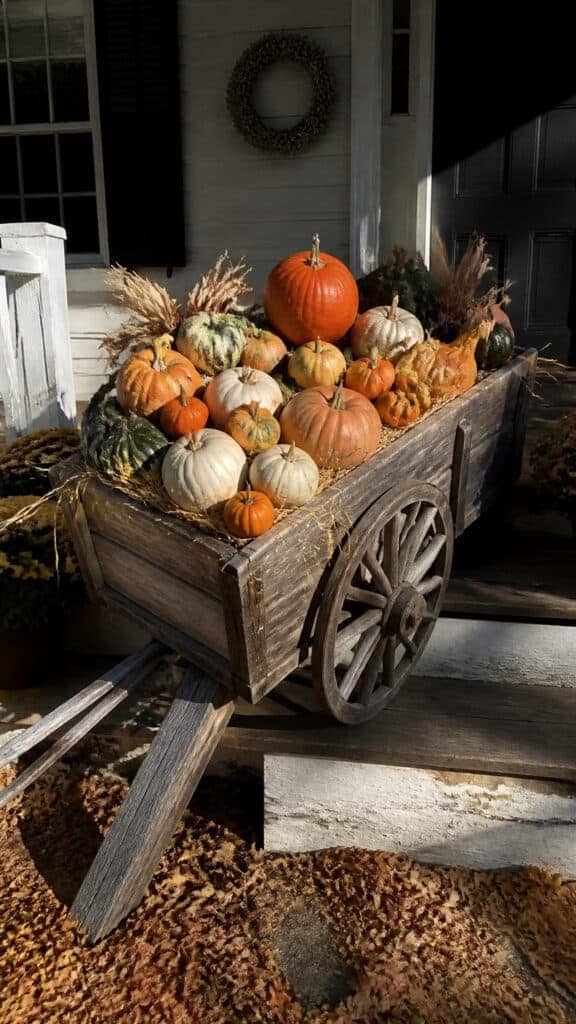Wheelbarrow or Wagon Pumpkin Display