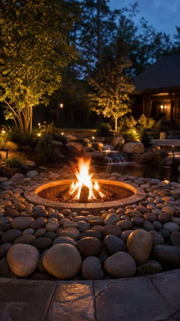 Build a River Rock Fire Pit Surround