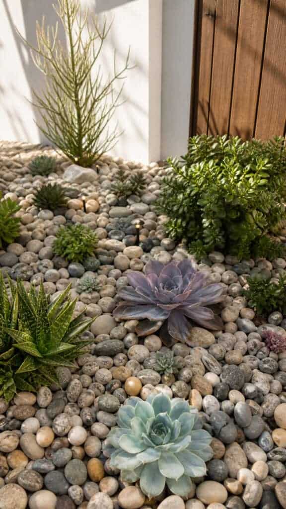 Design a River Rock Succulent Garden