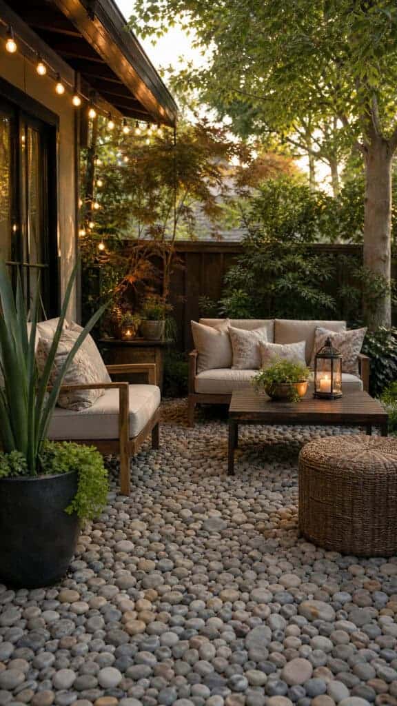 Install a River Rock Patio Area