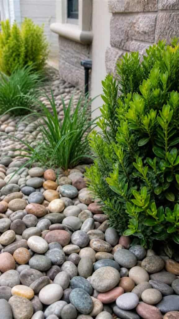Make a River Rock Mulch Alternative