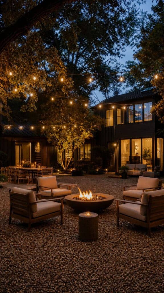 Gravel Courtyard Entertaining Area