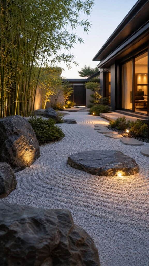 Japanese-Inspired Zen Rock Bed