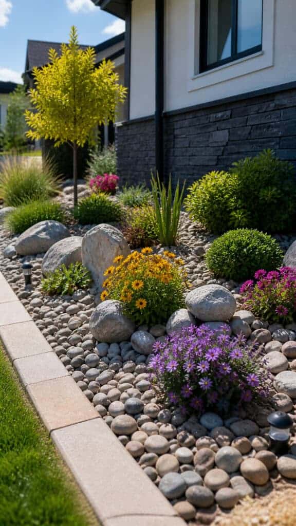 Rock Mulch Flower Beds