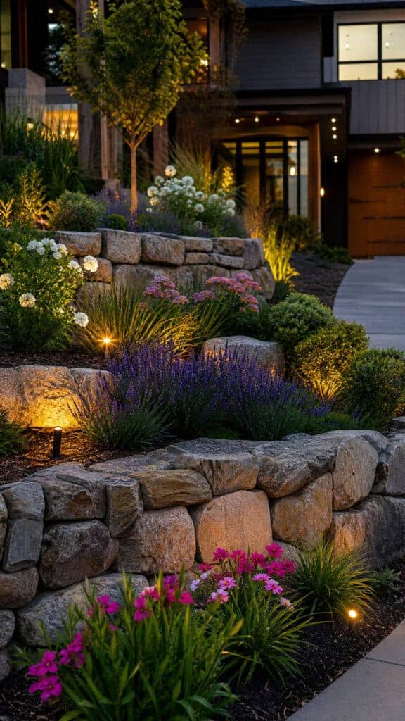 Tiered Rock Planter Beds