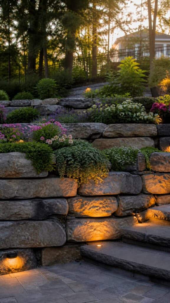 Dramatic Rock Walls and Retaining Structures