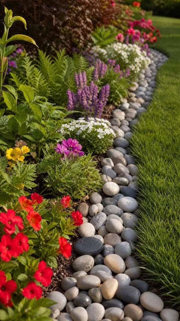 River Rock Garden Beds and Borders