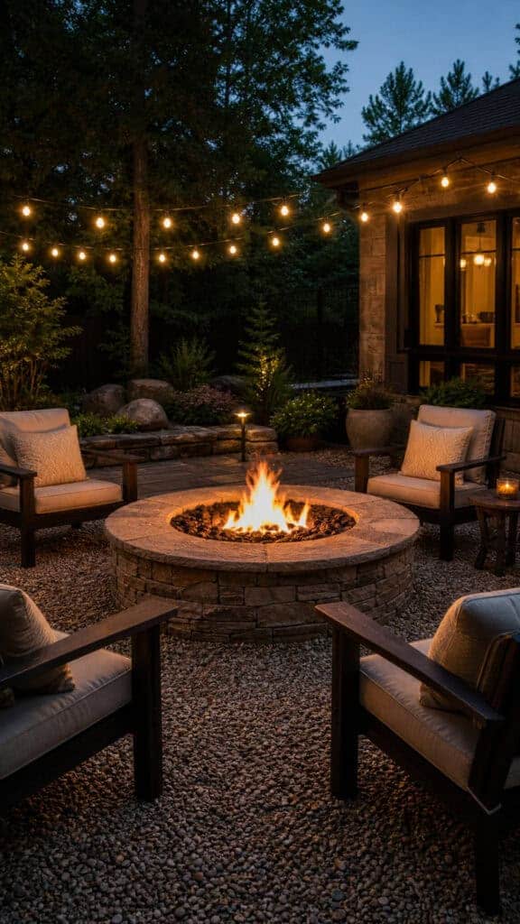 Rock Fire Pit Areas and Gathering Spaces