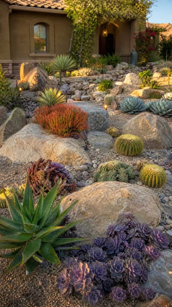 Desert-Inspired Rock Garden with Succulents