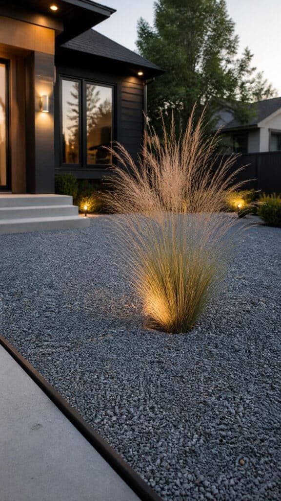 Minimalist Raked Rock Garden