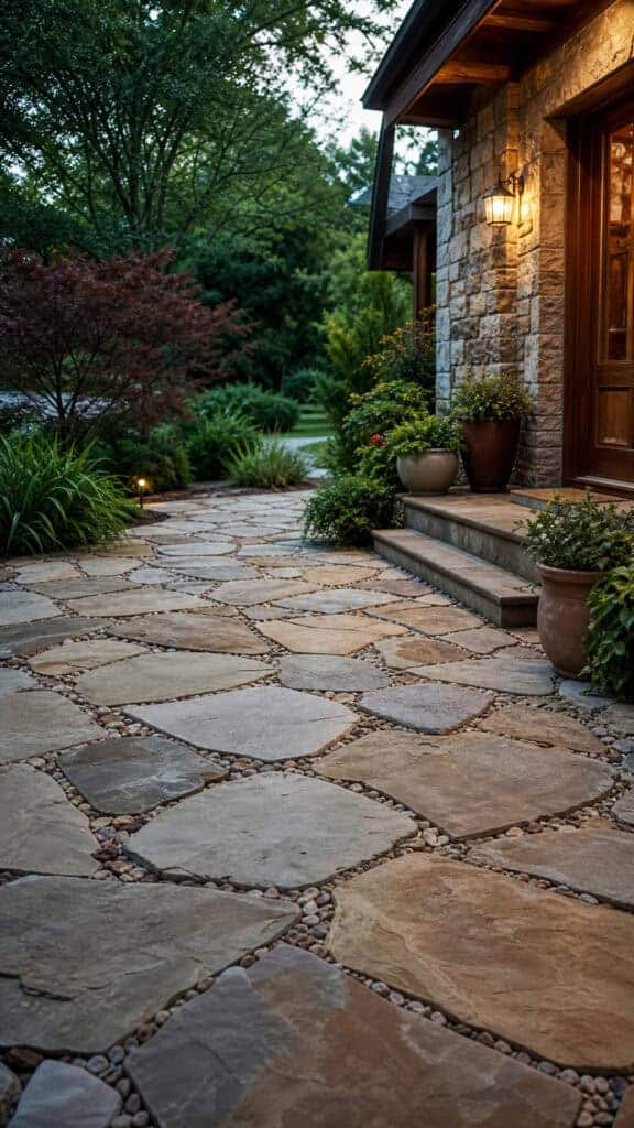 Rustic Flagstone Patio Area