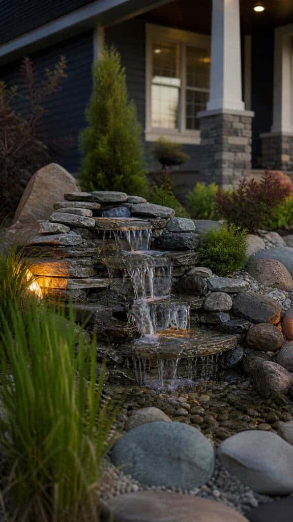 Stacked Stone Water Feature