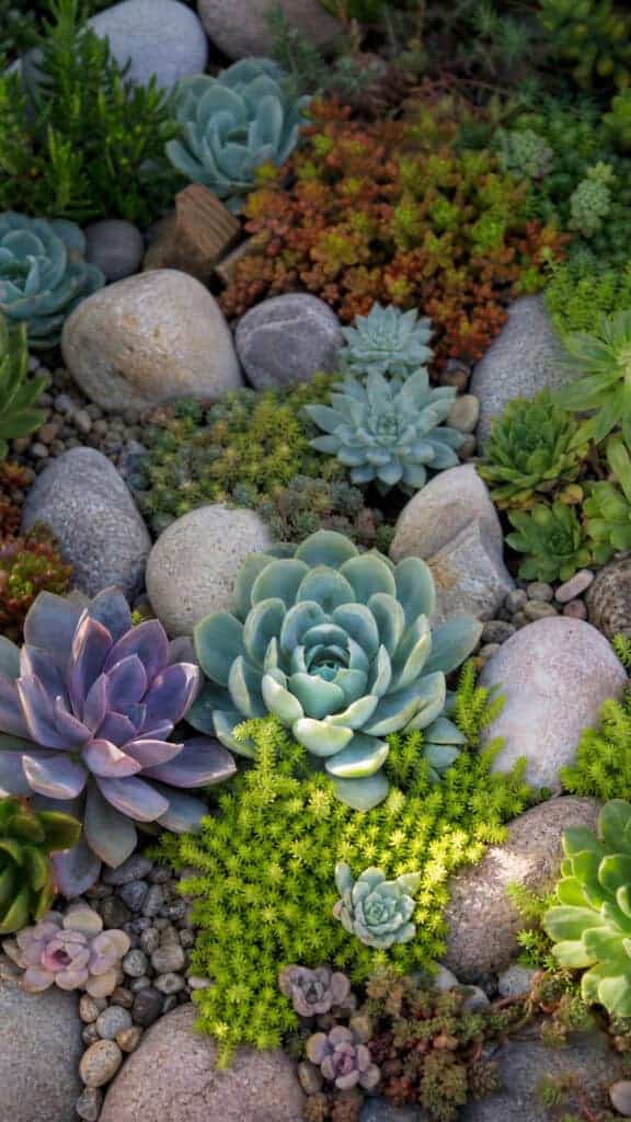 Low Maintenance Rock And Succulent Combinations