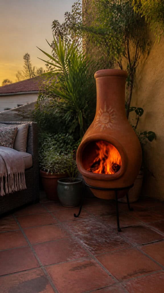 Chiminea for Vertical Space Saving