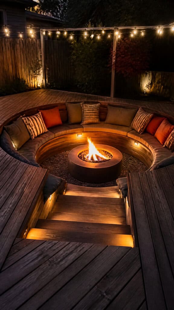 Sunken Fire Pit with Surrounding Deck