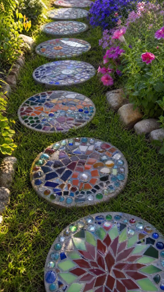 Create a Mosaic Stepping Stone Path