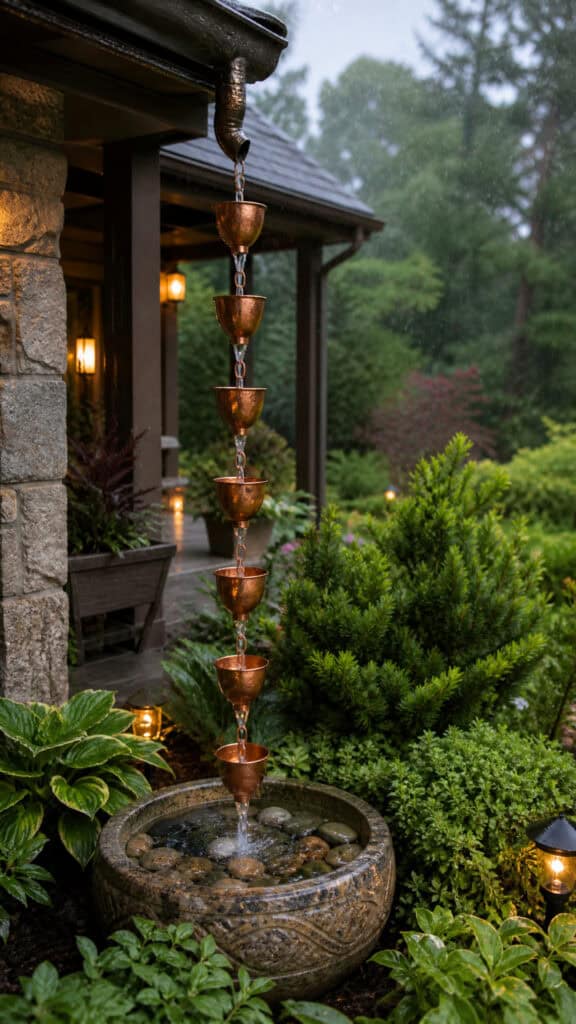 Install a Rain Chain Instead of a Downspout