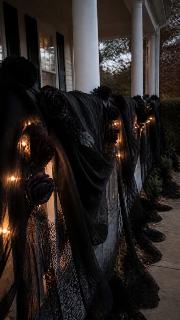 Draped Black Gauze and Fabric