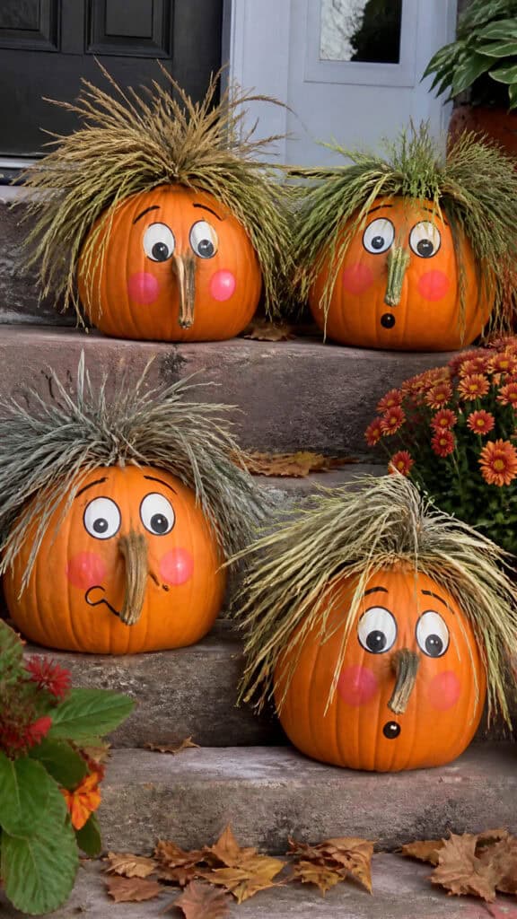 Upside-Down Face Pumpkins For A Topsy-Turvy Twist