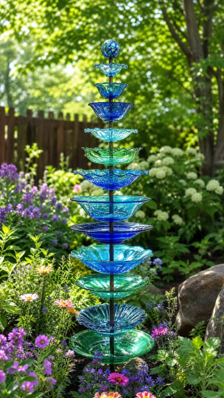 Stacked Glass Bowl Totem