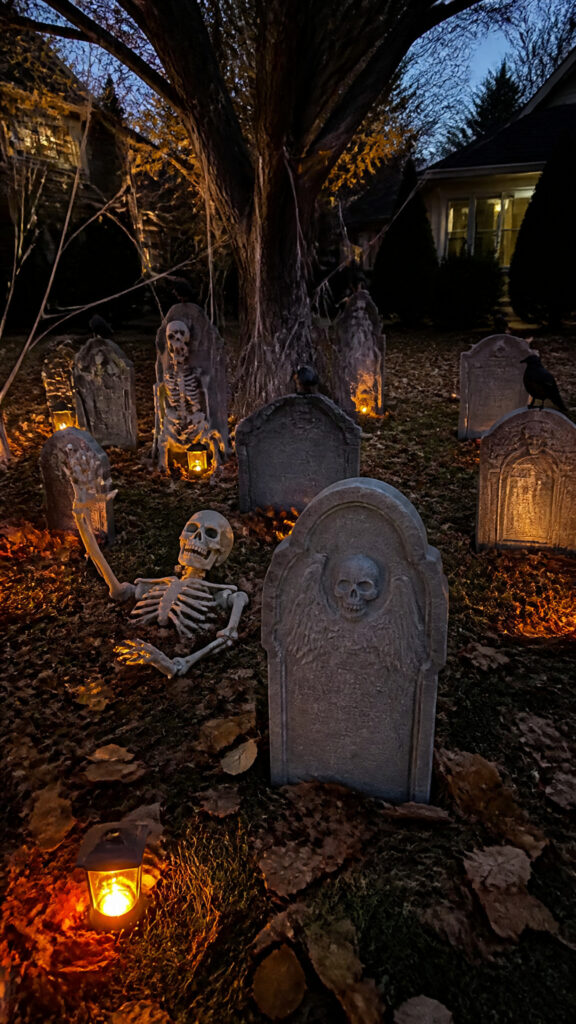 Skeleton Graveyard with Tombstones