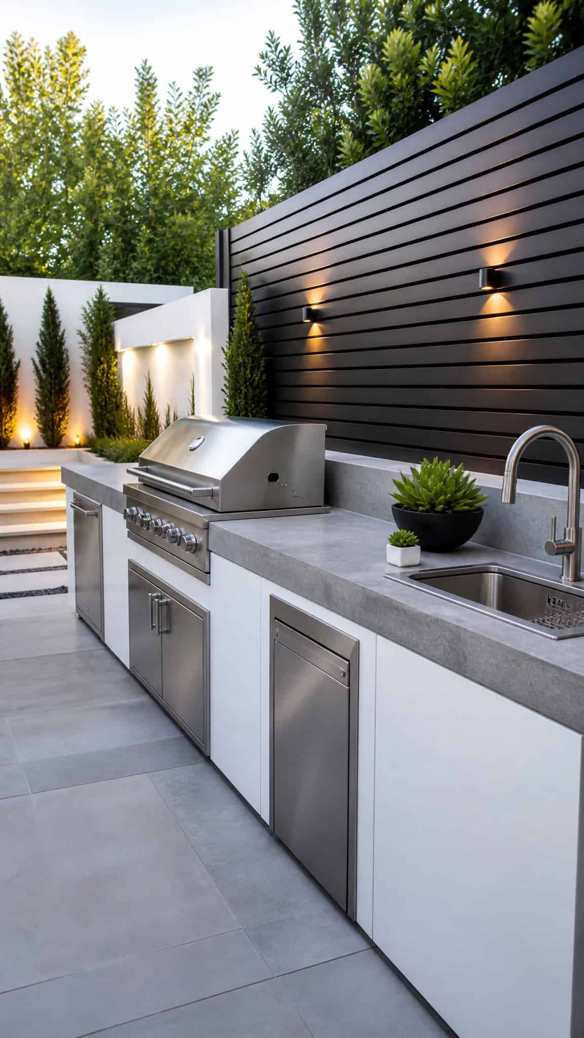 Modern Minimalist Outdoor Kitchen Backyard Designs