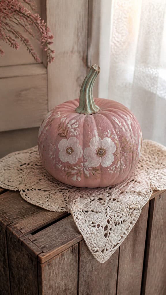 Dusty Rose with White Floral Details
