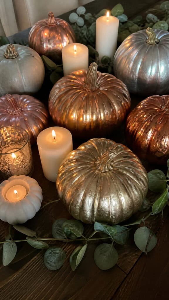 Metallic Painted Pumpkins