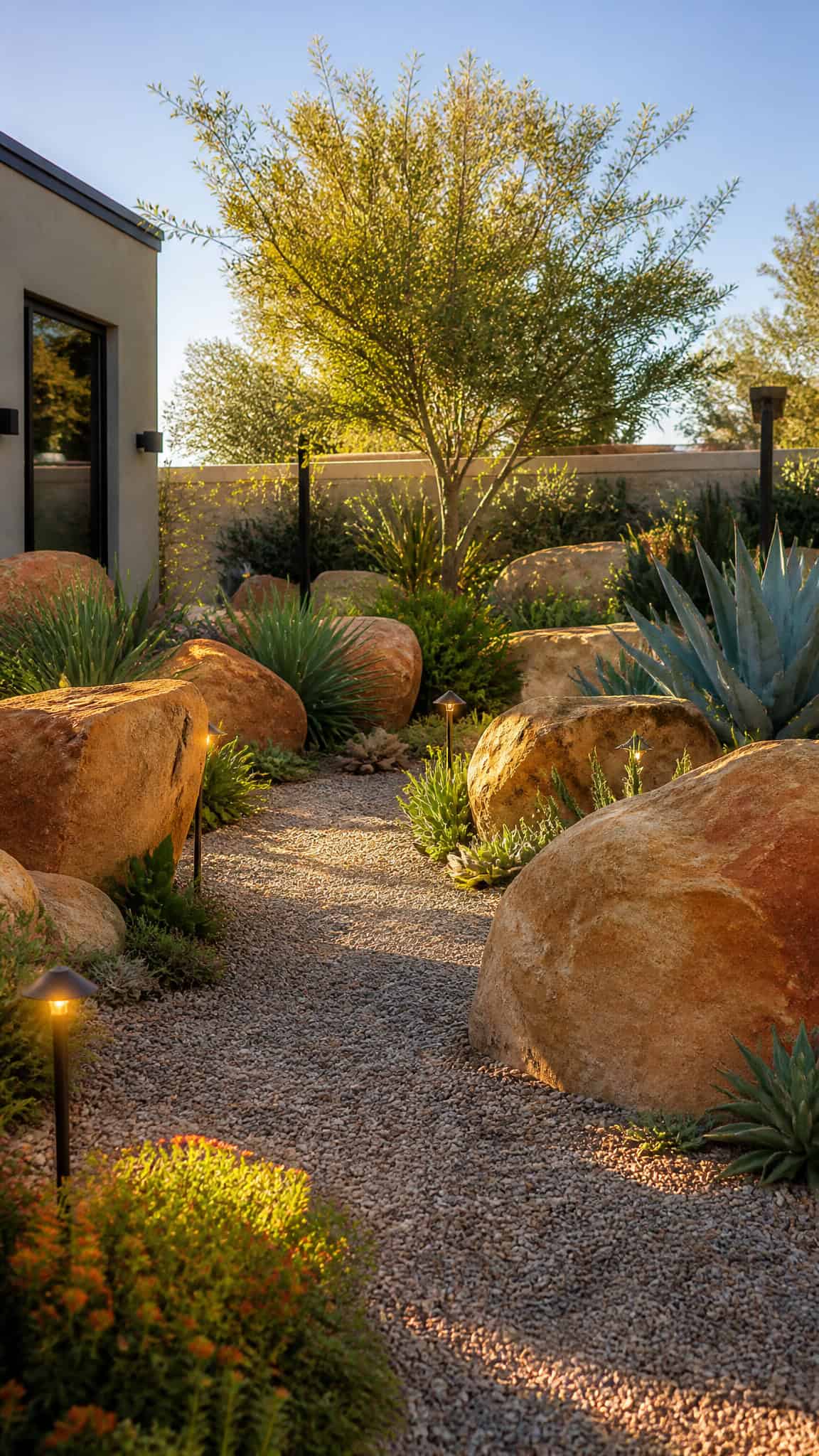 Desert-Inspired Xeriscaping with Rocks