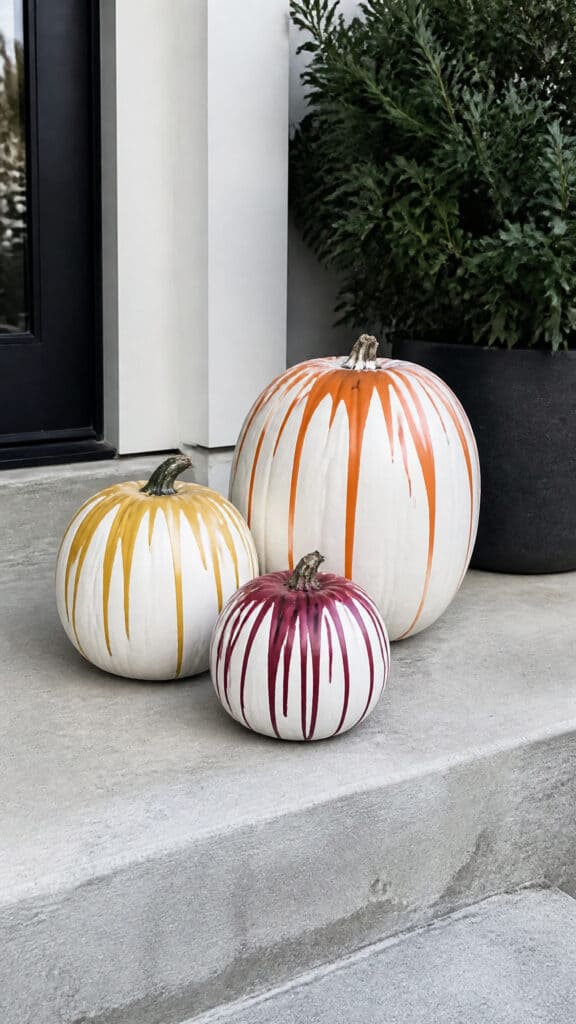 Drip Paint Pumpkins for Modern Flair