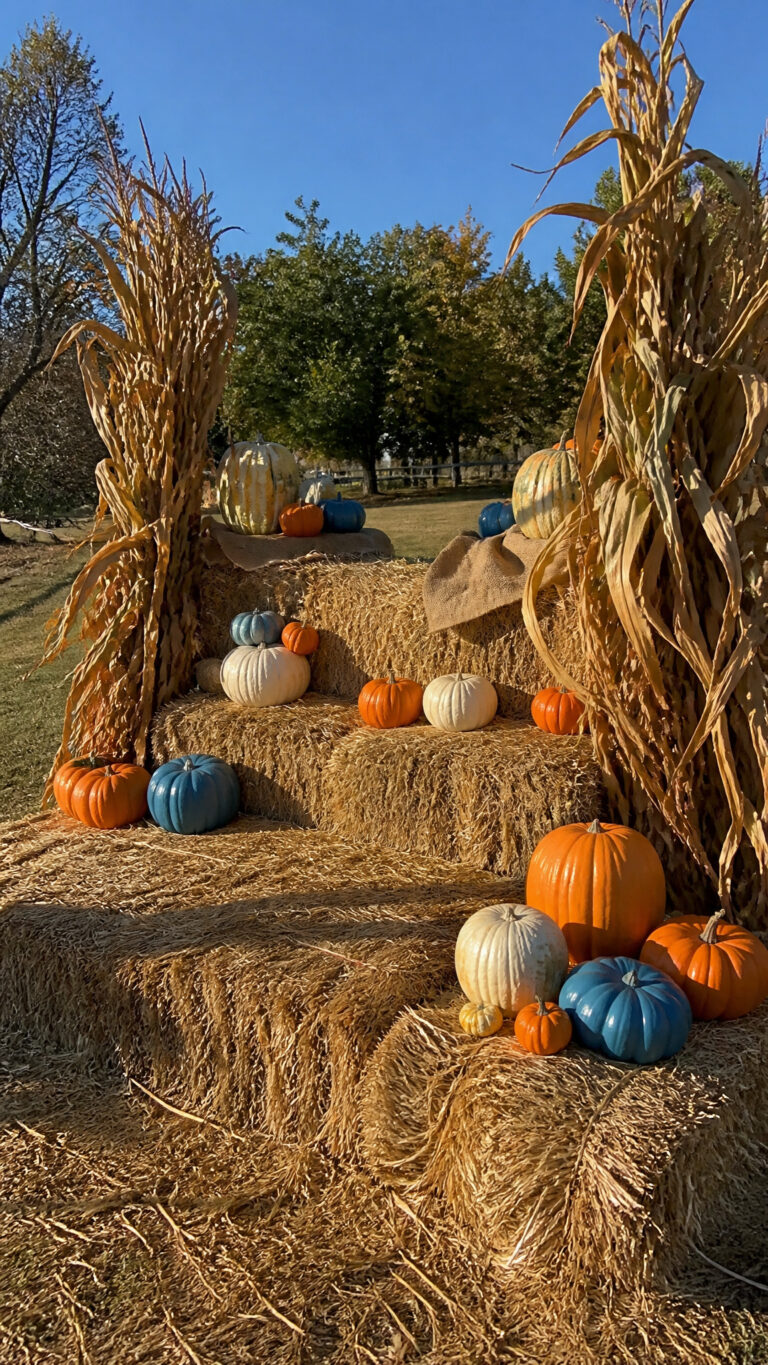 Rustic Hay Bale and Pumpkin Paradise